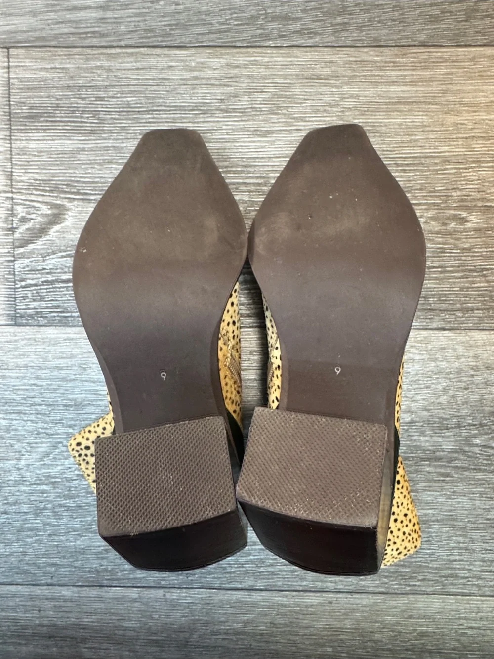 Jeffrey Campbell Tan Spotted Ankle heeled boots woman’s SZ 9 (j269)